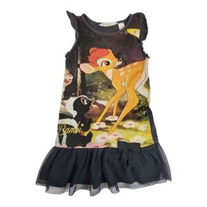 H&M x Disney Bambi Thumper Flower Graphic Sleeveless Dress Girls Sz 4-6